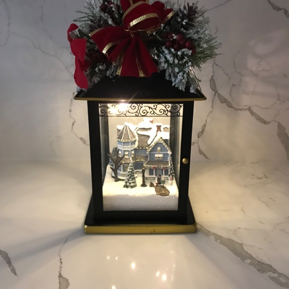 Bradford Exchange Thomas Kinkade Illuminated Holiday Centre Piece Lantern - Picture 2 of 11
